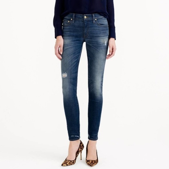 J. Crew Denim - Point Sur Cashmere Blend Distressed Skinny Jeans